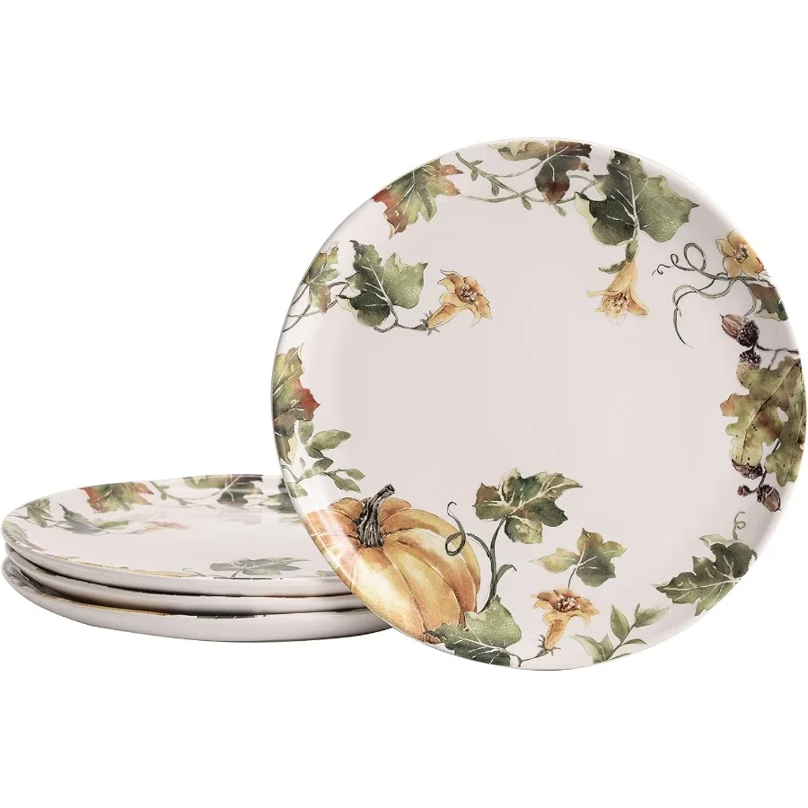 

Woodland Critters Dinner Plates Set of 4 11 Inch Large Ceramic Plates for Pasta Steak Stylish Serving Dishes Microwave and Dish