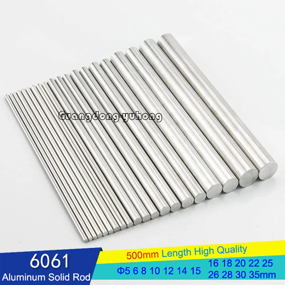 1/2/3/5/7pcs Aluminum Solid Rod Φ 5mm 6mm 8mm 12mm To 35mm Diameter 500mm Length High Quality 6061 Straight Aluminium Round Bar