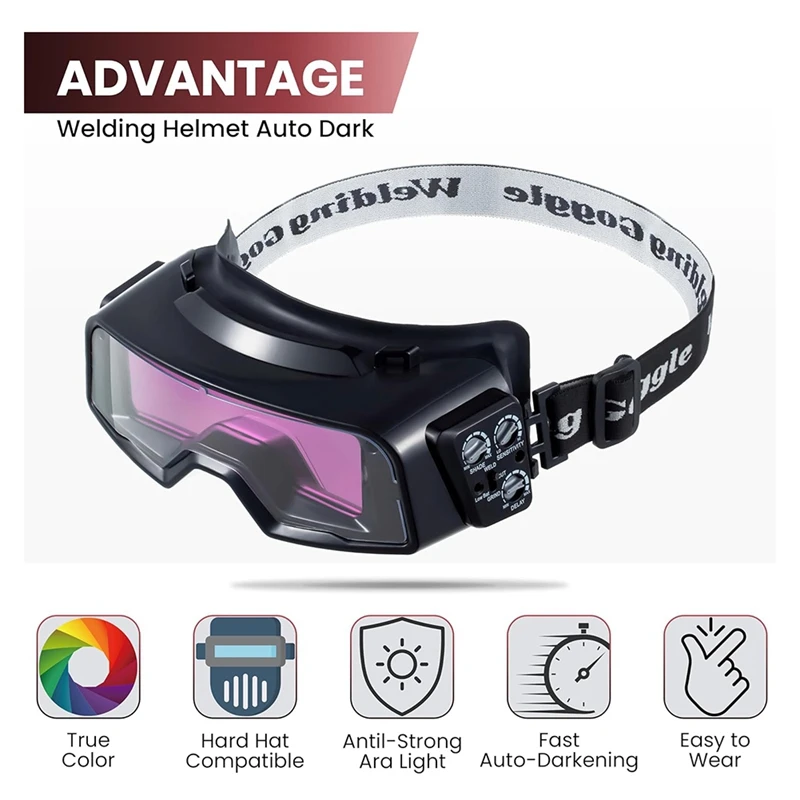 Top Deals Auto Darkening Welding Goggles, Wide Rang Shade 4/5-9/9-13, Welding Glasses With Welder Mask And 10 Replacement Lenses