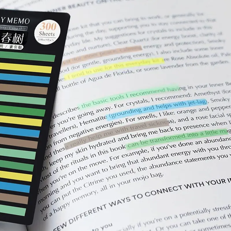 300 Sheets Rainbow Color Index Memo Pad Posted It Sticky Notes Paper Sticker Notepad Bookmark School Supplies Kawaii Stationery