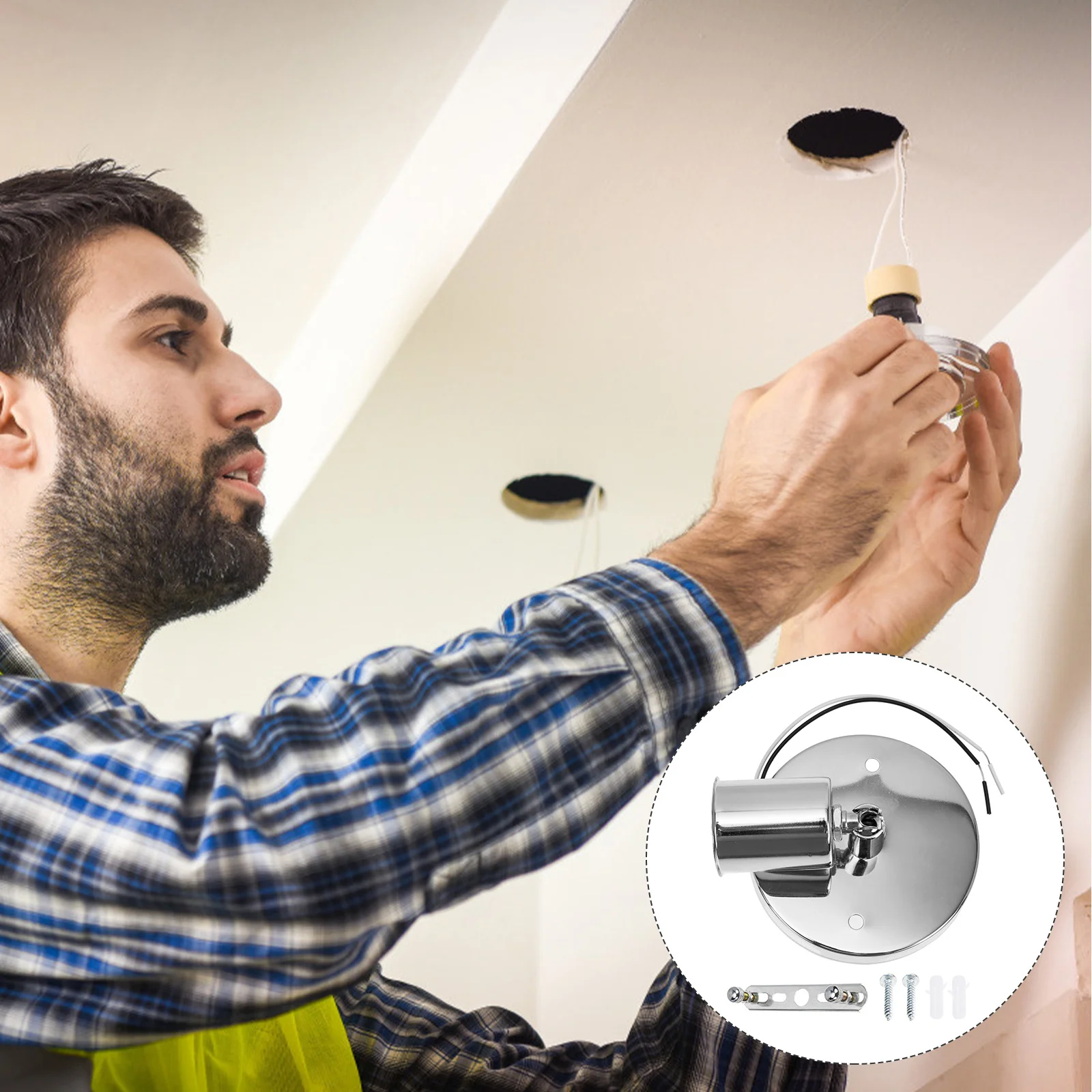 

Rotatable E27 Lamp Holder Screw Light Socket Bulb Adapter Adjustable Threaded Light Base for Home Ceiling Lights