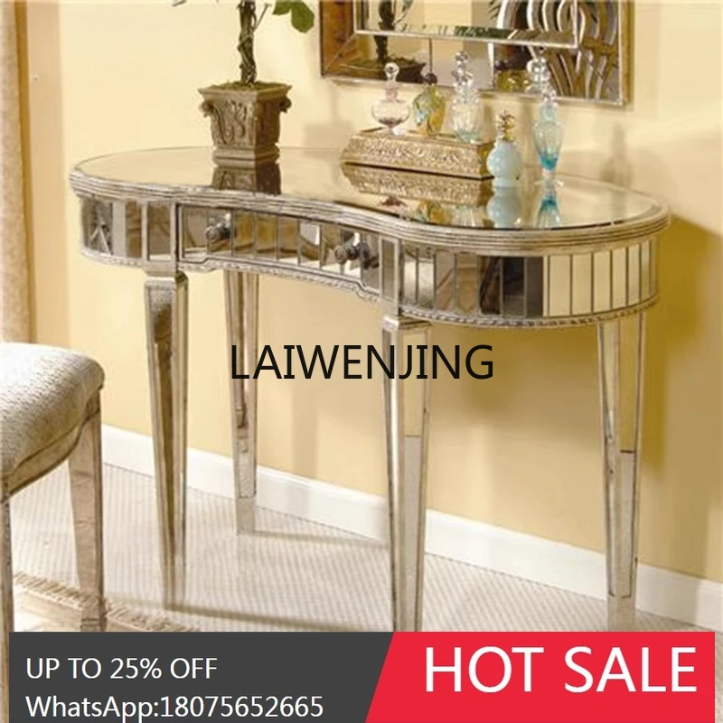 mirror dressing entrance bar counter European furniture oval neoclassical