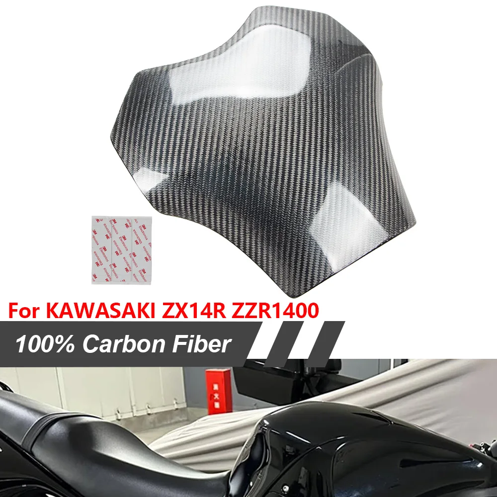 Misura Per Kawasaki ZX14R ZZR1400 2006-2011 2008 2009 2010 Moto In Fibra di Carbonio Serbatoio Carburante Riparo Proteggere La Copertura In Fibra di Carbonio