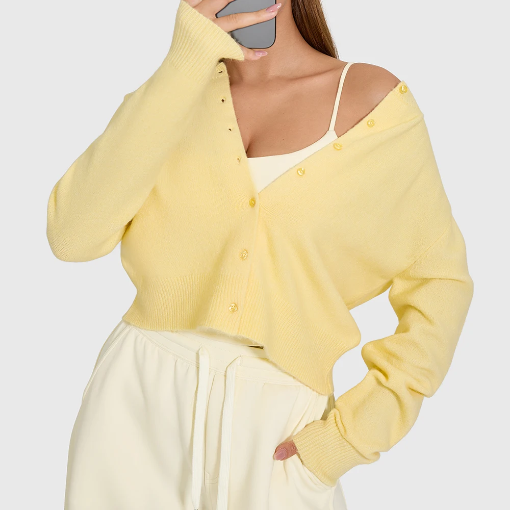 

Женский кардиган с круглым вырезом, длинным рукавом, осенне-зимний, вязаный, свободного кроя, в корейском стиле, однотонный, на одной пуговице