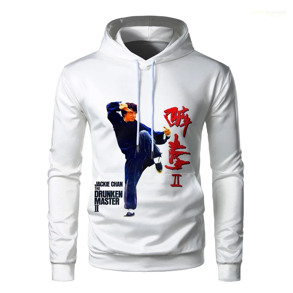 Jackie Chan Drunken Master Printed Hoodie China Kung Fu Movie Dragon Pullover Sweatshirt Hip Hop Fight Vintage Men Streetwear