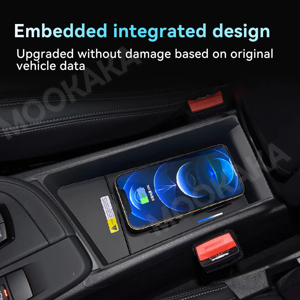 For BMW X1 X2 2016-2021 Quick QI Car Wireless Charger Fast Charging Intelligent Infrared Phone Dashboard