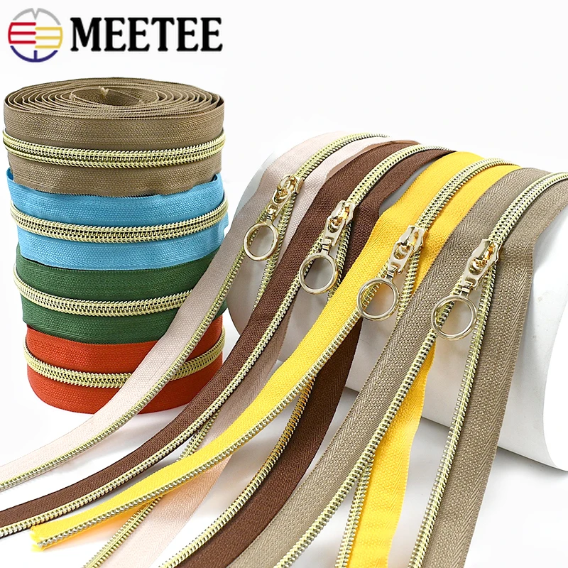 

1-10Meters 5# Nylon Zippers with 10Pcs Zipper Sliders Backpack Garment Closure Zip Tape Luggage Zips Repair Kit DIY Accessories
