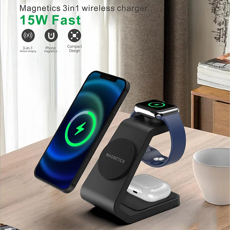 wireless charger suitable for Apple phones, earphones, and watches with Magsafe charging available in stock