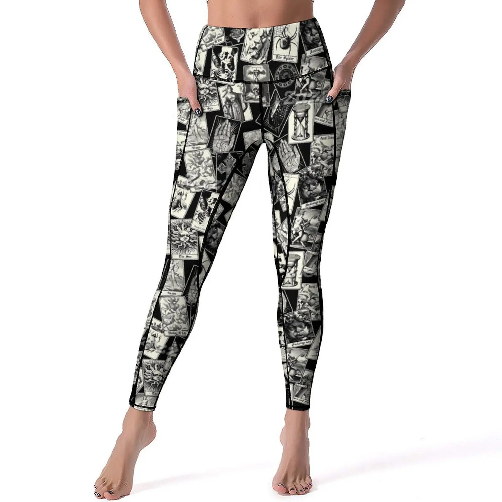 

Tarot Card Leggings Sexy Witchcraft Goth Fortune Teller Fitness Running Yoga Pants Push Up Stretchy Sports Tights Sweet Leggins