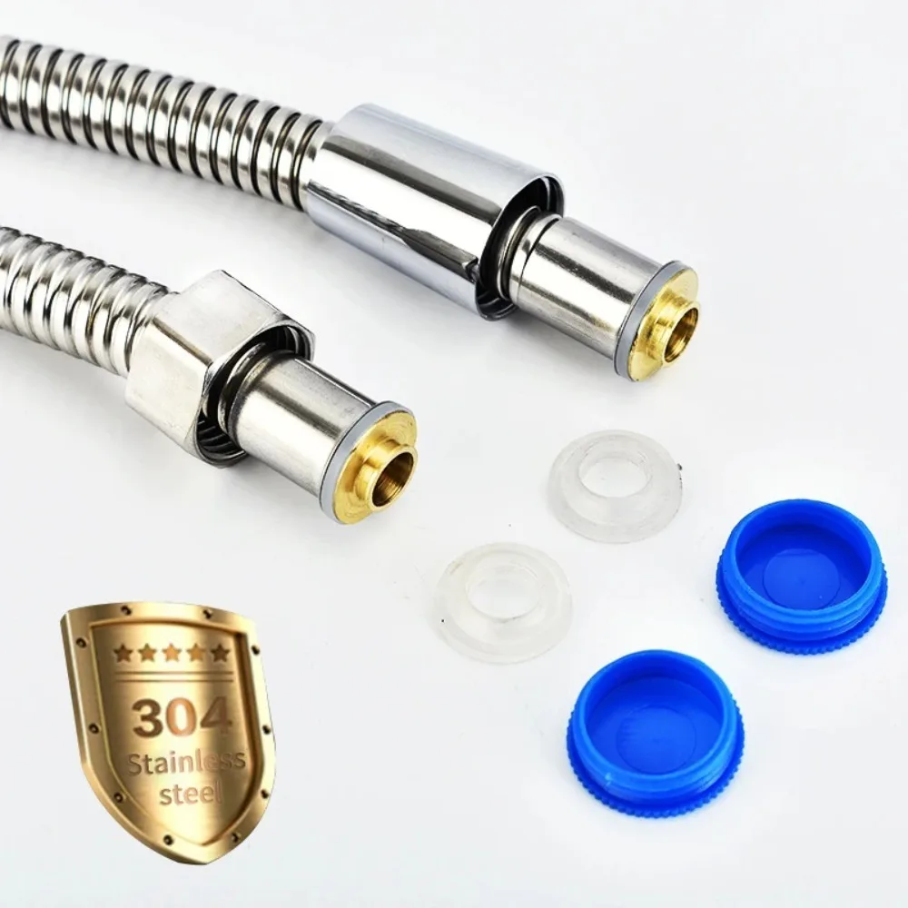 1.5M Gold Black SUS 304 Flexible Shower Hose Long Bathroom Shower Water Hose Extension Plumbing Pipe Pulling Tube Bath Accessory