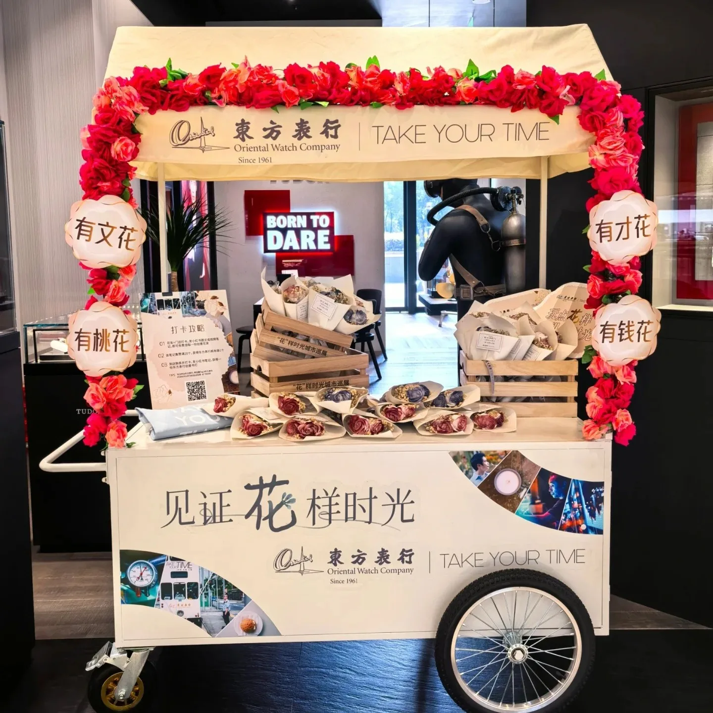 Customizable market stall cart outdoor night market float snack cart
