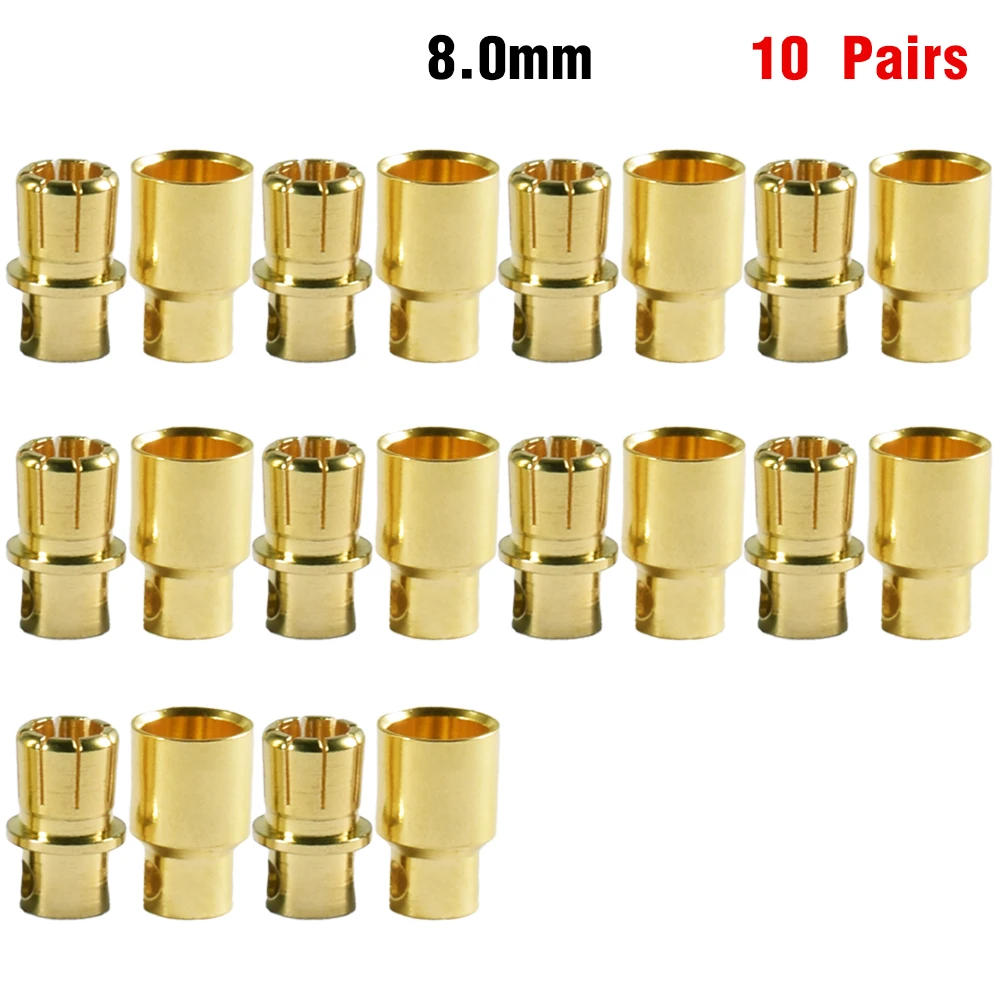 9IMOD 5/10 Paar RC Bullet Connectors 2/3/3,5/4,0/5/5,5/6/8mm Männlich Weiblich Banana Bullet Connector Stecker Vergoldeter Adapter