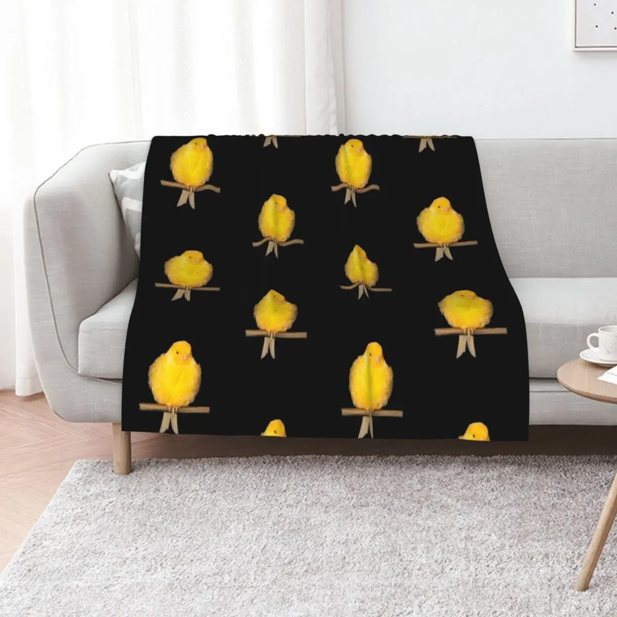 cute canary with yellow feathers Throw Blanket Color Fast Cozy Throw Blanket