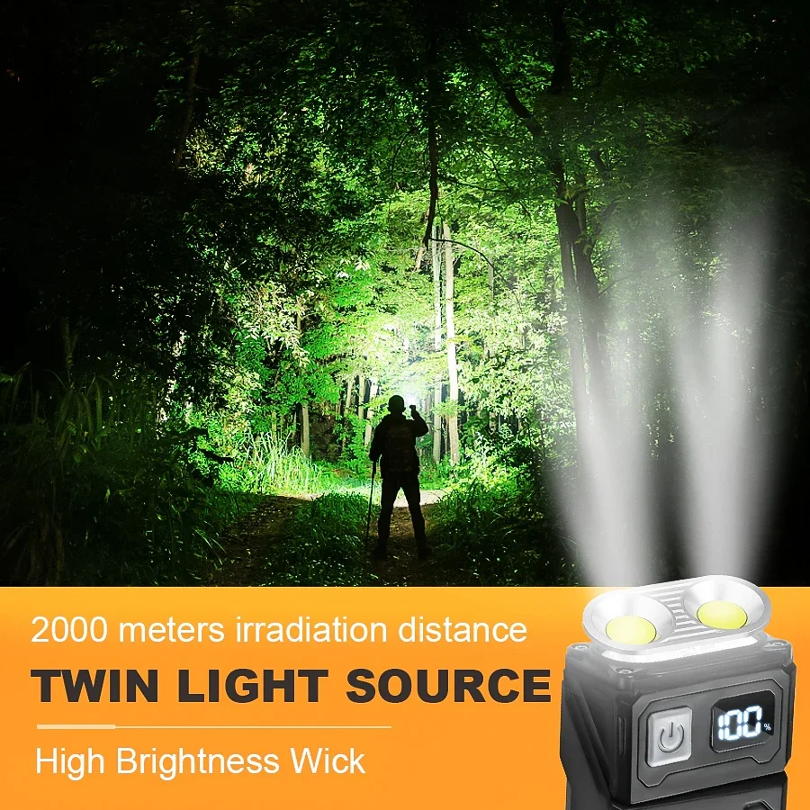 Mini LED Flashlight Dual Light Super Bright Rechargable Portable Torch Pocket Size Emergency Lamp for Outdoor Riding Camping