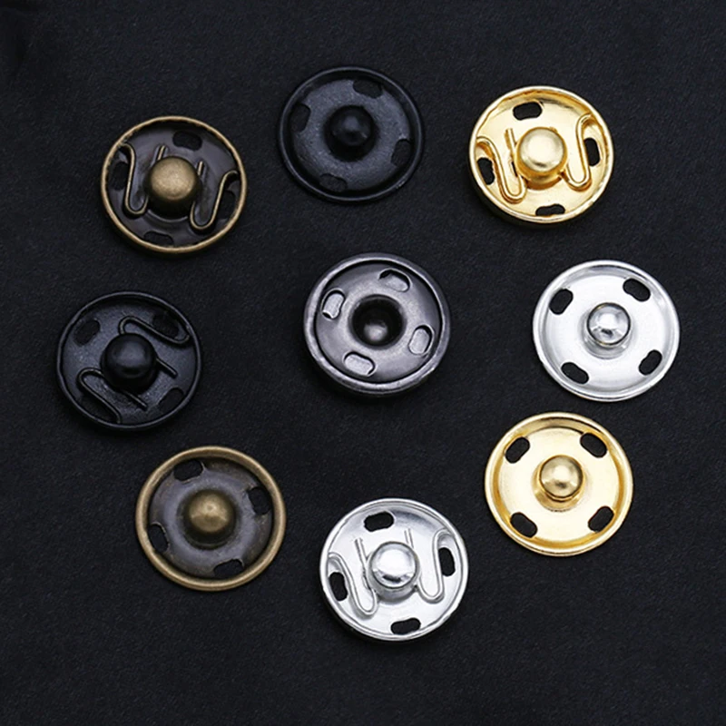 10 Set Metal Copper Press Studs Sewing Button Snap Fasteners Buckle Sewing Leather Craft Clothes Bags Handmade DIY Garment