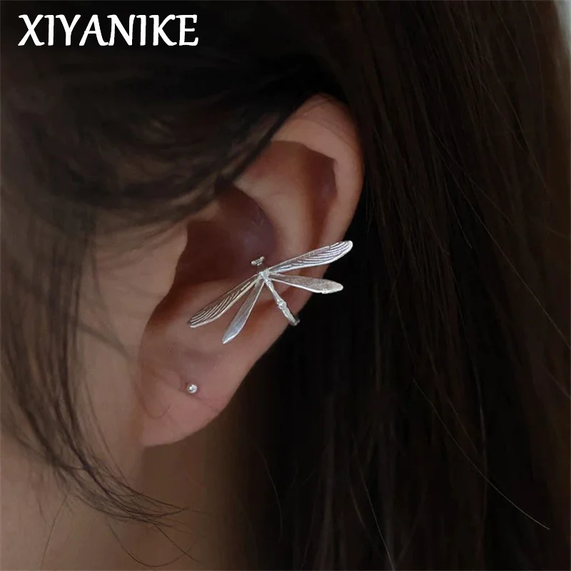 

XIYANIKE Винтажные изящные серьги-клипсы без прокола в форме стрекозы для женщин, новые модные украшения, подарок на вечеринку, серьги женские