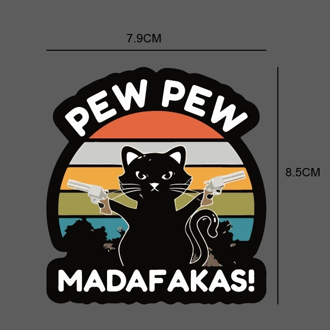 Pew Pew Madafakas Tactical Printing Embroidery Patch Military Double Spear Black Cat Badge Backpack Cloth Patches DIY Stickers