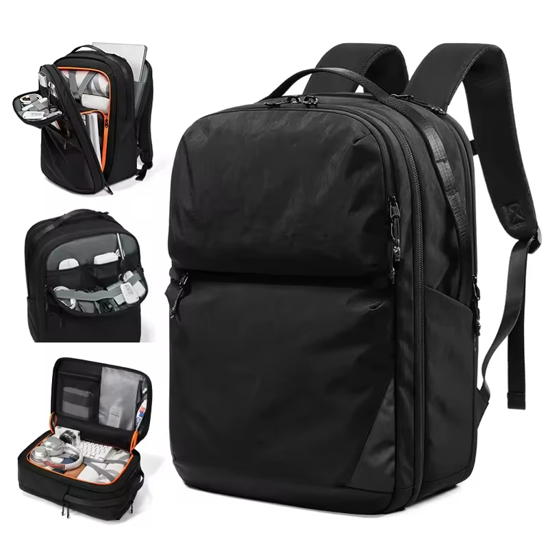 Unisex Carry on Backpack Fits 16 Inch Laptop 180 Open Design Water Resistant Multi Compartment Large Travel Backpack for Weekend