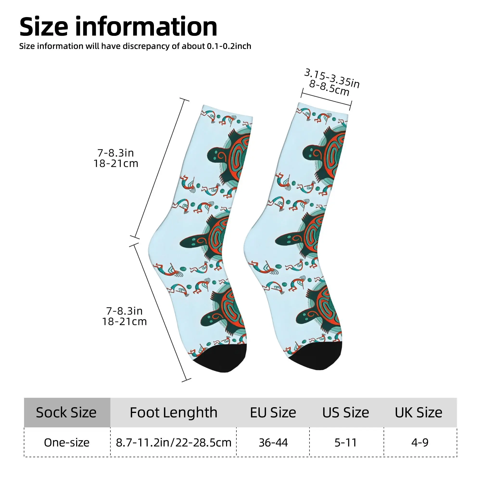 1pc Sea Turtles Printed Men's Socks  Novelty Hip Hop Harajuku Pattern Crew Sock Casual Gift