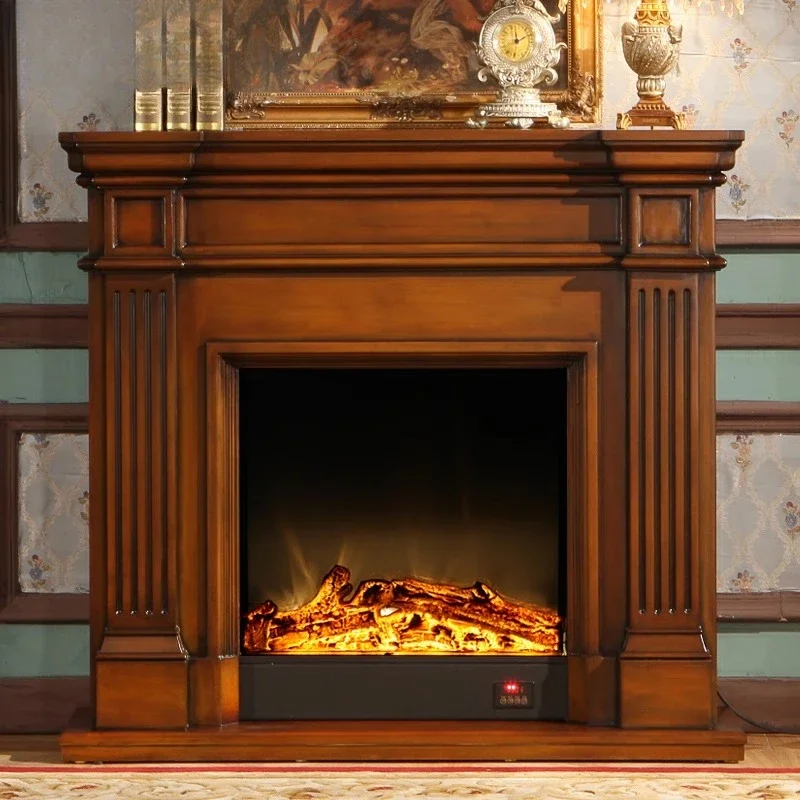 Dixuan Mingdian, American simple solid wood fireplace frame, European fireplace decorative cabinet 1m 1.2m heating LED furnace c