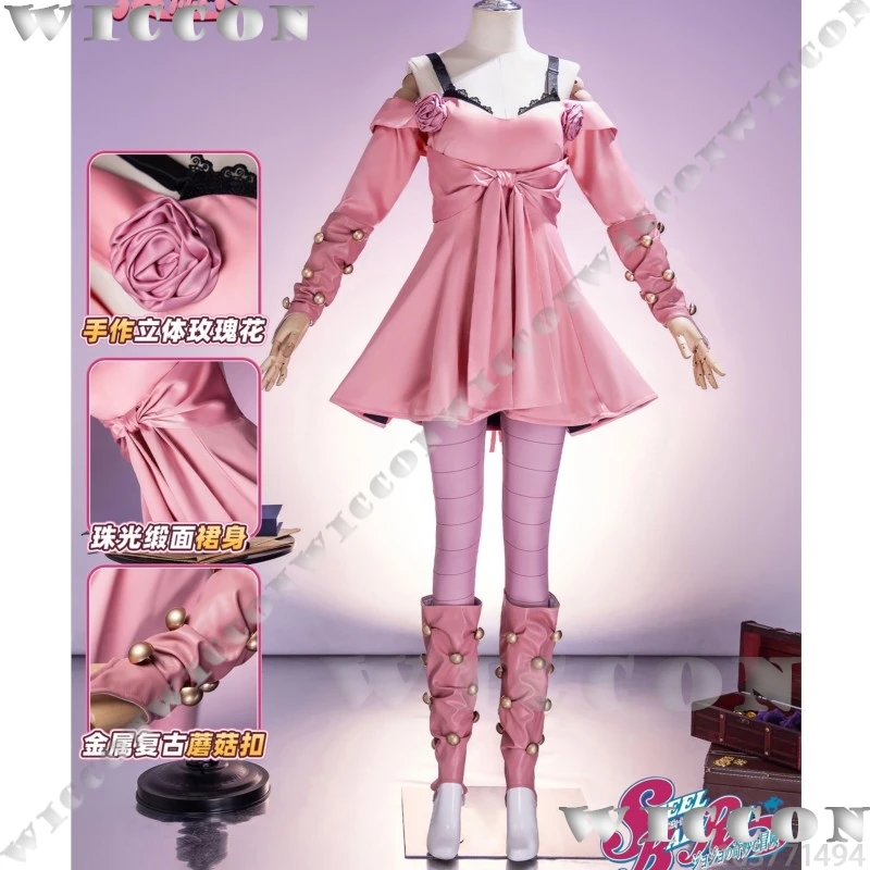 Lucy Steel Anime JO7 SBR Cosplay Costume American Sweethearts Pink Lolita Dress Blonde Wig Girl Woman Halloween Party Clothes - view 2