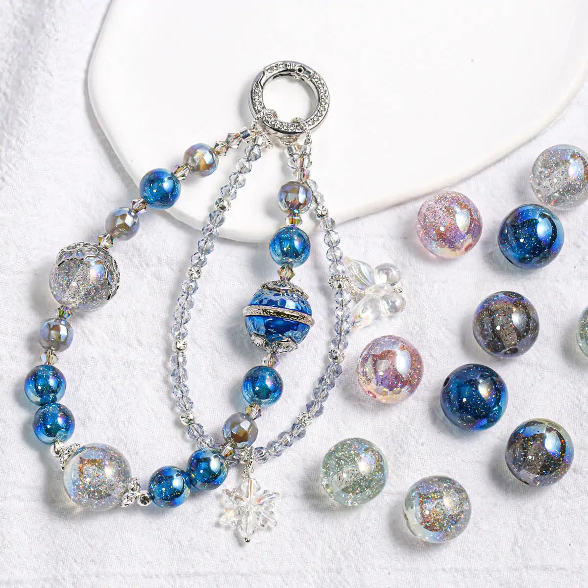 

2-5pcs 16mm Laser Sequins Straight Hole Beads Spacer Loose Beads For Jewelry Bracelets Necklace Keychain Making DIY Accessories