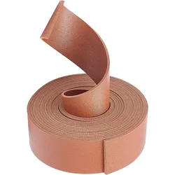 Double Sided Leather Straps Strips Coffee 118 Inch Long 1.18 Inch Wide Cowhide Leather Wrap Flat Cord for DIY Bag Making Kit