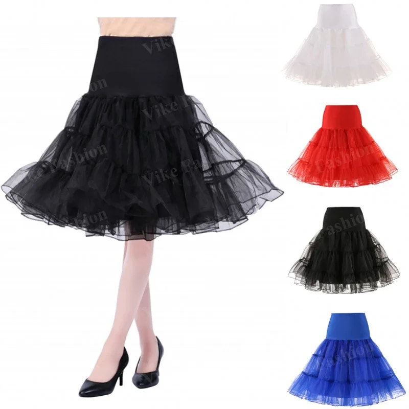 

Puffy Short Organza Halloween Crinoline Vintage Bridal Petticoat for Wedding Evening Cosplay Underskirt Rockabilly Tutu 2021