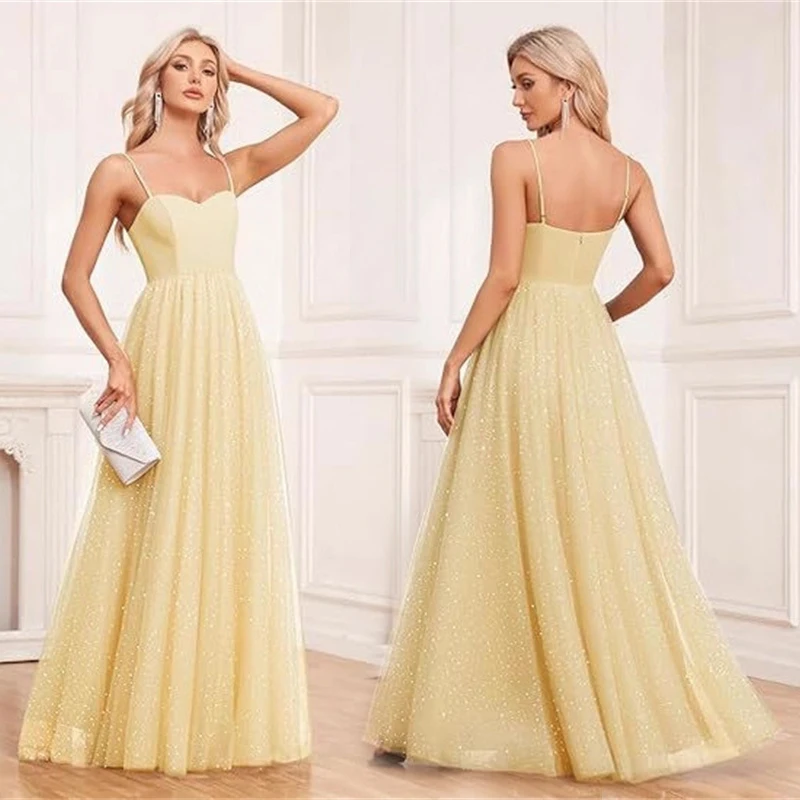 

Линия с блестками, тюль, атласные бретельки, платья подружки невесты, элегантная свадебная вечеринка, вечерний выпускной вечер, молния сзади