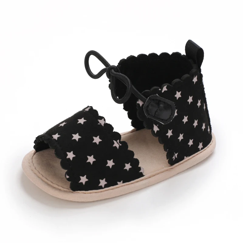 Baby Girl Summer Shoes 0-18M Star Pattern First Walker Soft Sole Comfortable Fashion Newborn