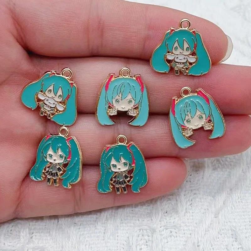 10pcs Enamel Alloy Charm Cartoon Earring Pendant DIY Keychain Necklace Jewelry Accessories Kawaii Earring Charms