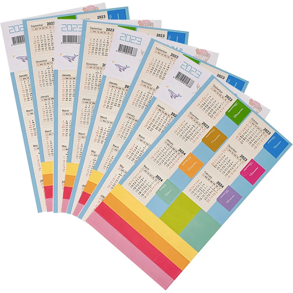 

16 Sheets Convenient Calendar Stickers Multi-Function Book Tabs School Planner Accessory Different Colors Notes