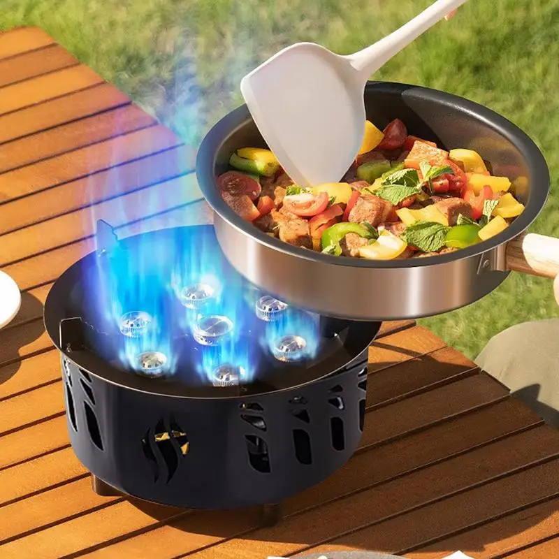 20000W Power Gas Stove Camping Picnic Hikes Gadget 7 core Fierce Fire Portable Oven Outdoor Cooking Wind Protection Heater