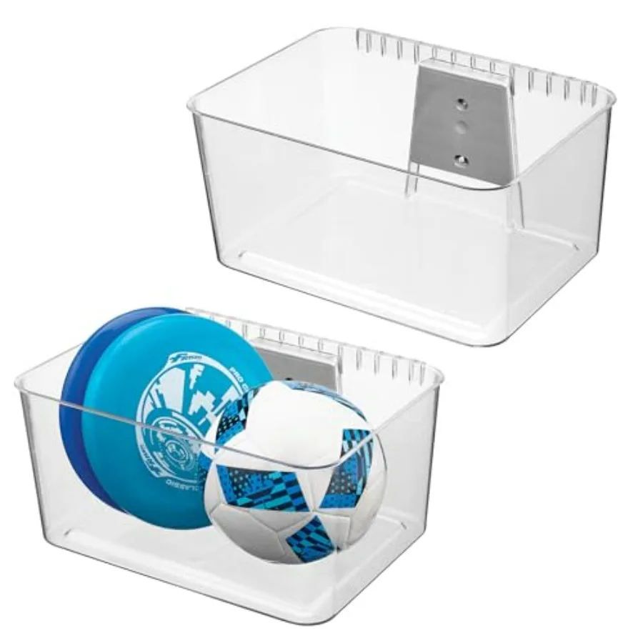 

InterDesign iDesign Large Wallspace Storage Bin and Bracket - Набор из 2 настенных контейнеров для хранения - Прозрачный угольный цвет