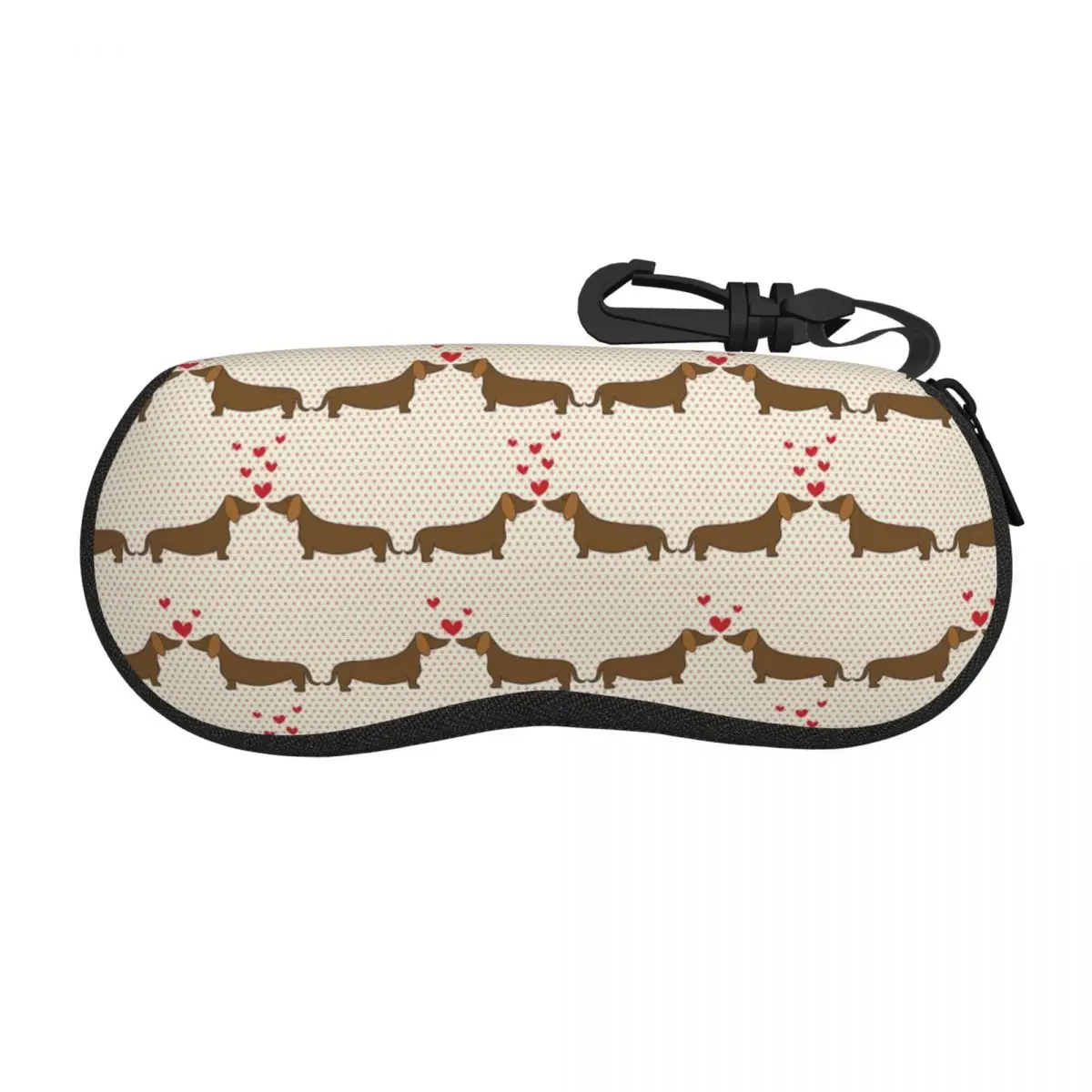 Custom Dachshund Sausage Dog Eyeglass Glasses Case Women Men Soft Animal Puppy Lovers Sunglasses Protective Bag