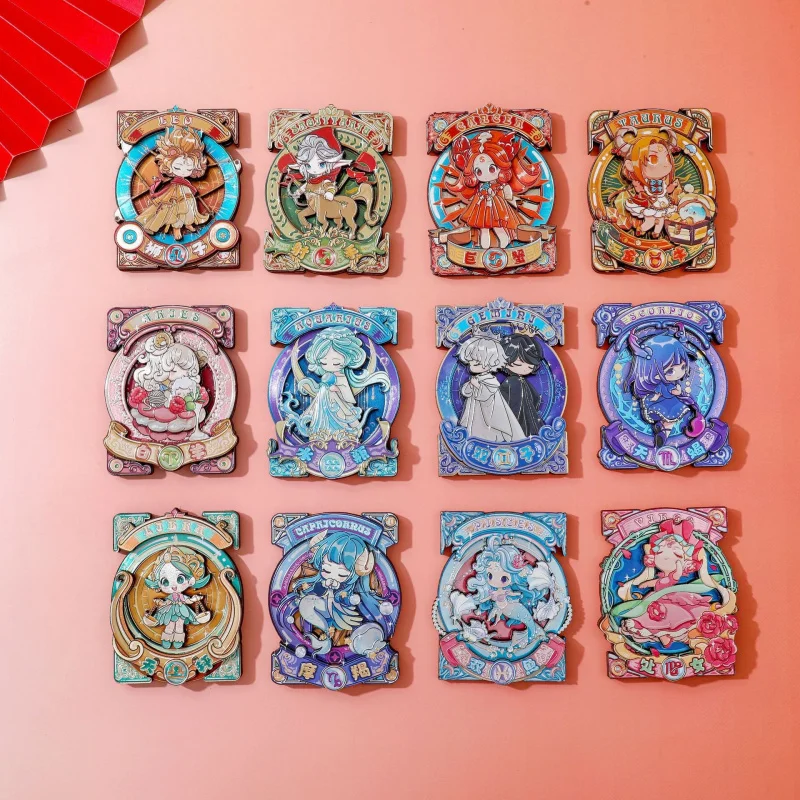 

12 Constellations Silver Foil Soft Magnetic Refrigerator Magnet | City Travel Metal Souvenir & Cultural Creative Gift