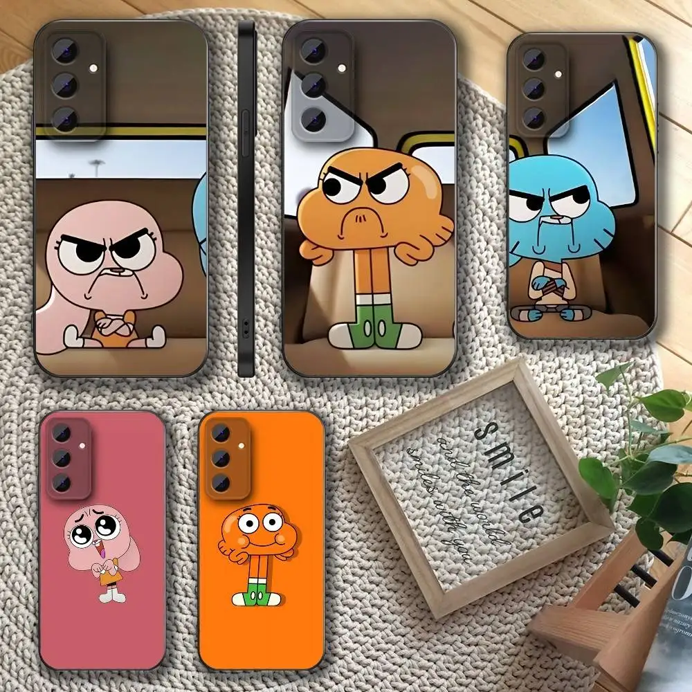 

A-Amazing World G-Gumball Phone Case For Samsung S 25,24,23,22,30,21,10,9,Ultra,Plus,Lite,FE,4,5 G Soft Black Case