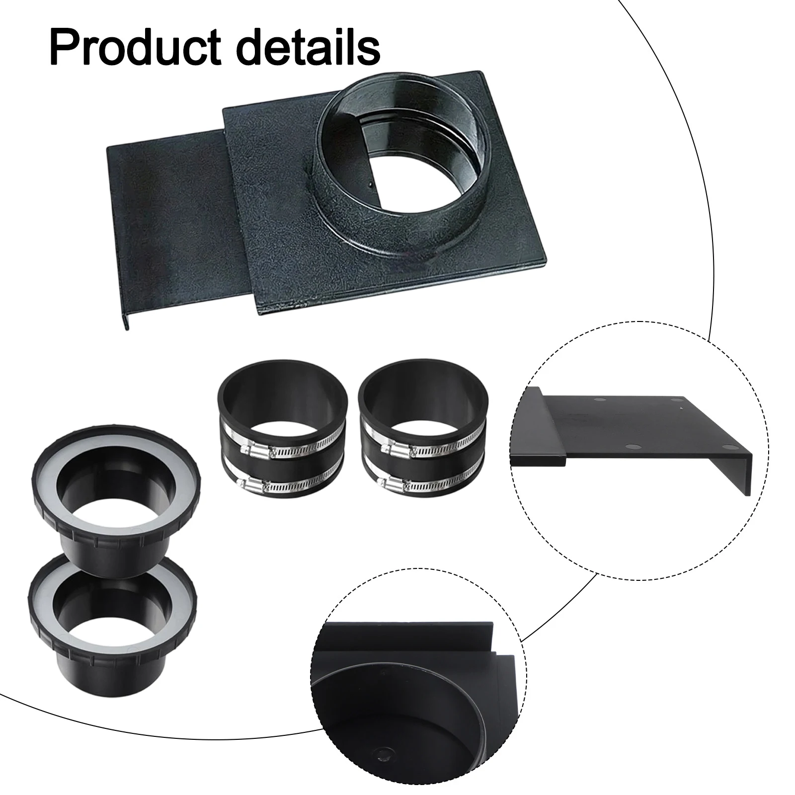 100mm Ventilation Duct Adapter for Vacuum Cleaner For Collectors ABS Plastic Hose Connector with 3-Way Air Circulation