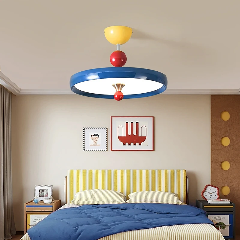 

Memphis Bedroom Ceiling Lights Colorful Cream Style Children's Room Lamp LED Warm Baby Room Decor Girl Boy Bedroom Ceiling Lamps
