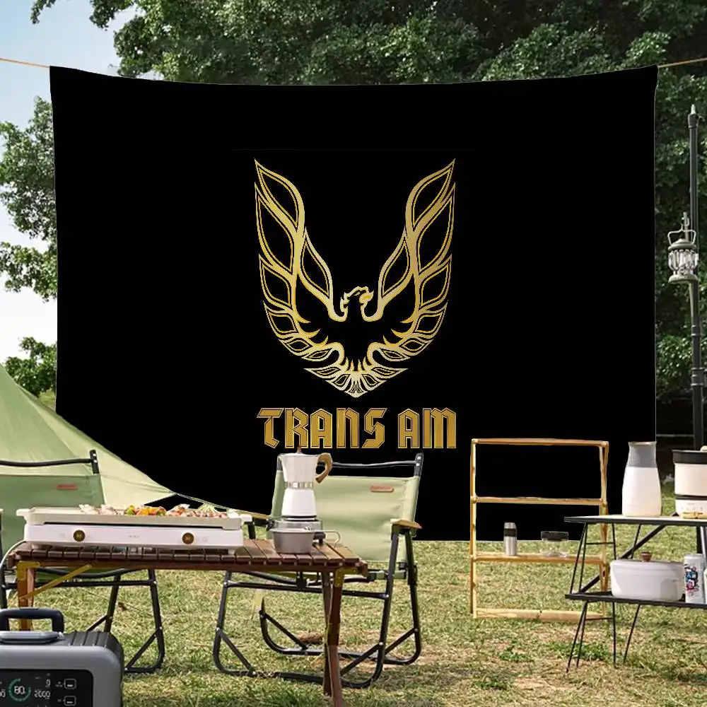 P-Pontiac F-Firebird logo Trans-Am Small Size Cheerleading Banner Hand Pulled Flag Outdoor Atmosphere Flags