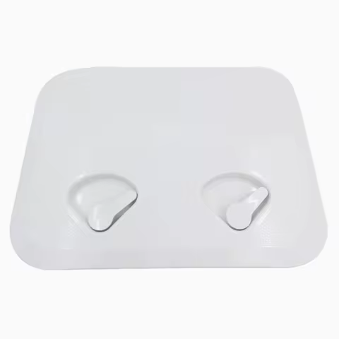 ISURE MARINE White Square Plastic Deck Plate Rotating Handhole Cover Inspection Channel Exit Hatch Cover Yacht Ship Accessories