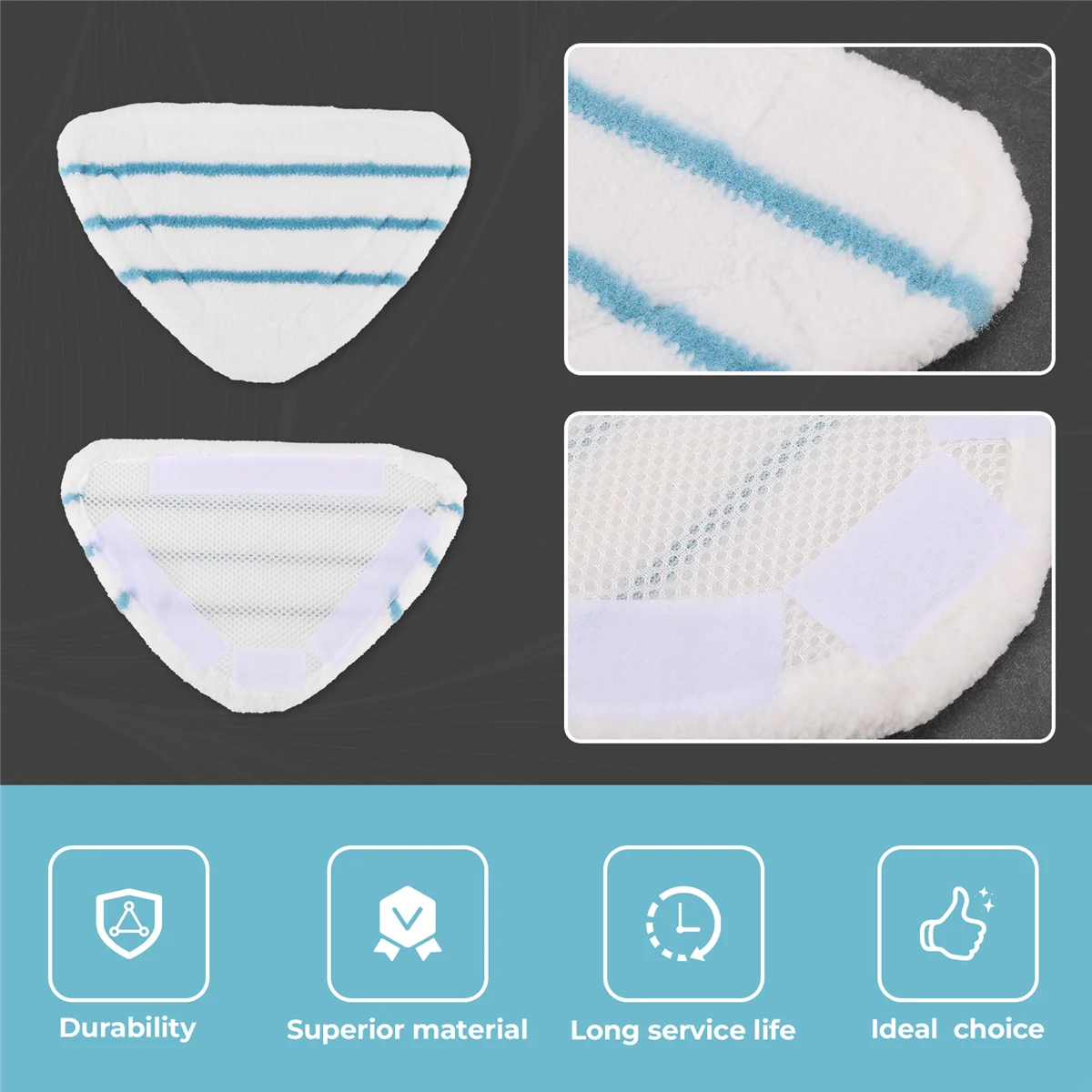 

B58A 3 шт., сменные подушечки для паровой швабры, треугольная моющаяся ткань для чистки пола, насадка для швабры из микрофибры, фитинги для паровой швабры