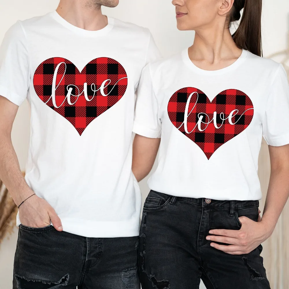 

Heart Love Happy Valentine's Day Love Goals Couple Love Matching T-Shirts Fashion Casual Funny Soft Cotton Tops Street Fashion