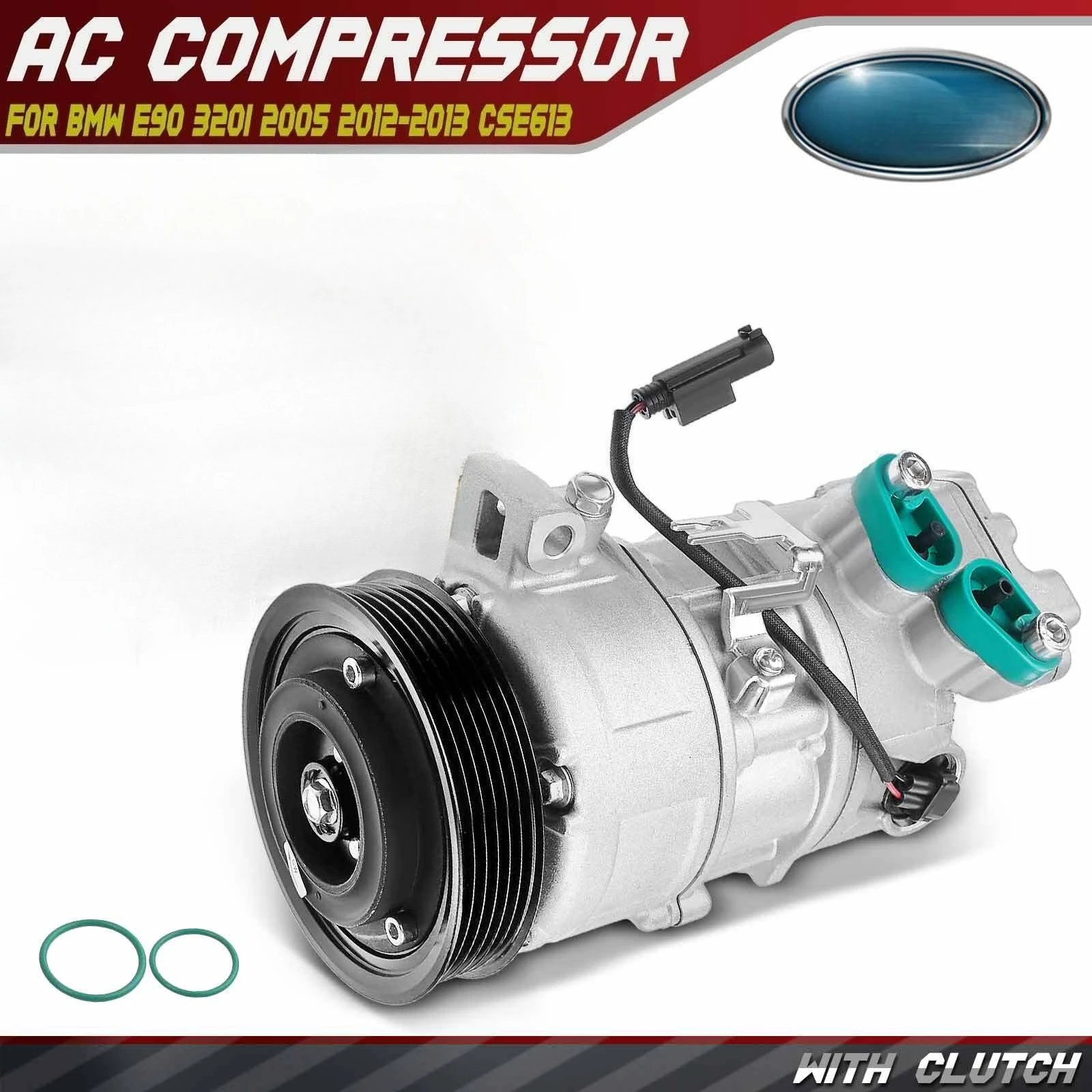 AC Compressor w/ Clutch 64509145351 64509156821 64526915380 64529182793 6915380 for BMW 118i 120i 320i L4 1.6L 2.0L L6 2.2L