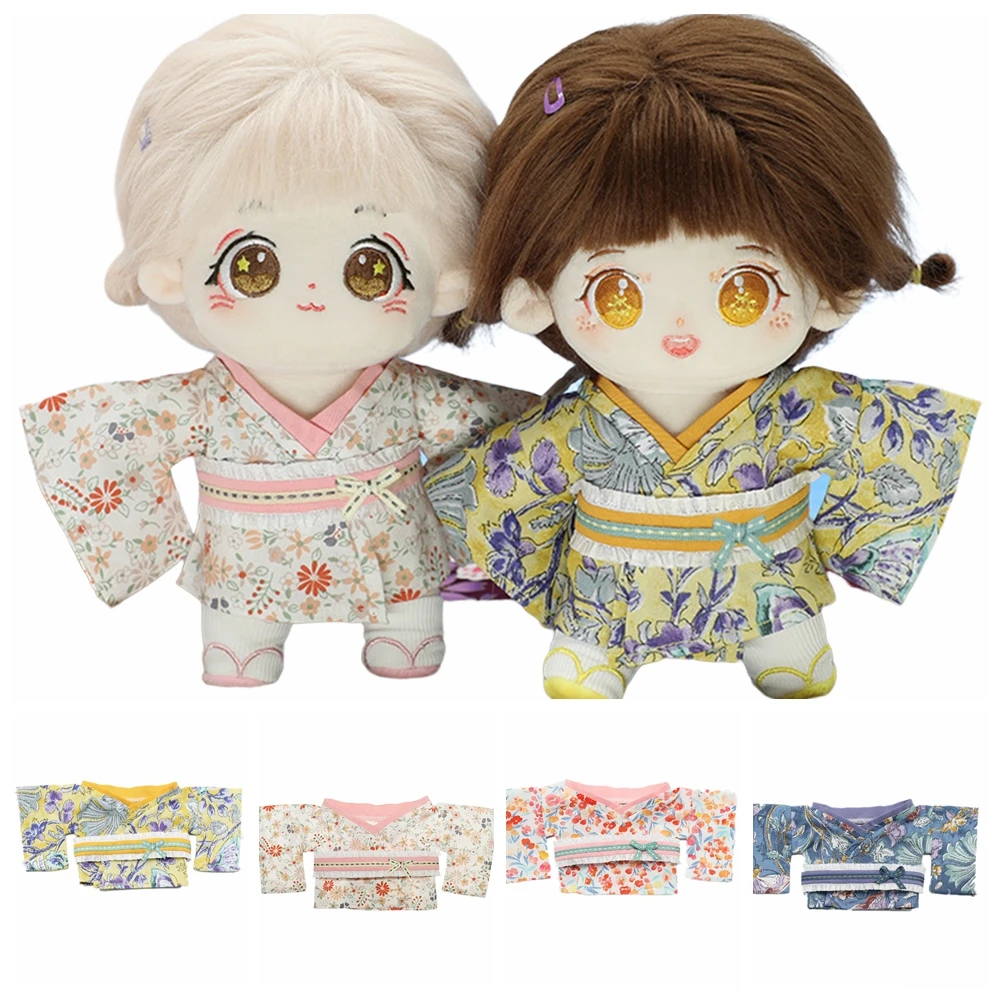 

Fashion 20cm Doll Clothes Kimono Japanese Style Yukata Dolls Shoes Toys Doll's Clothes Outfit for Plushies Toys Gift