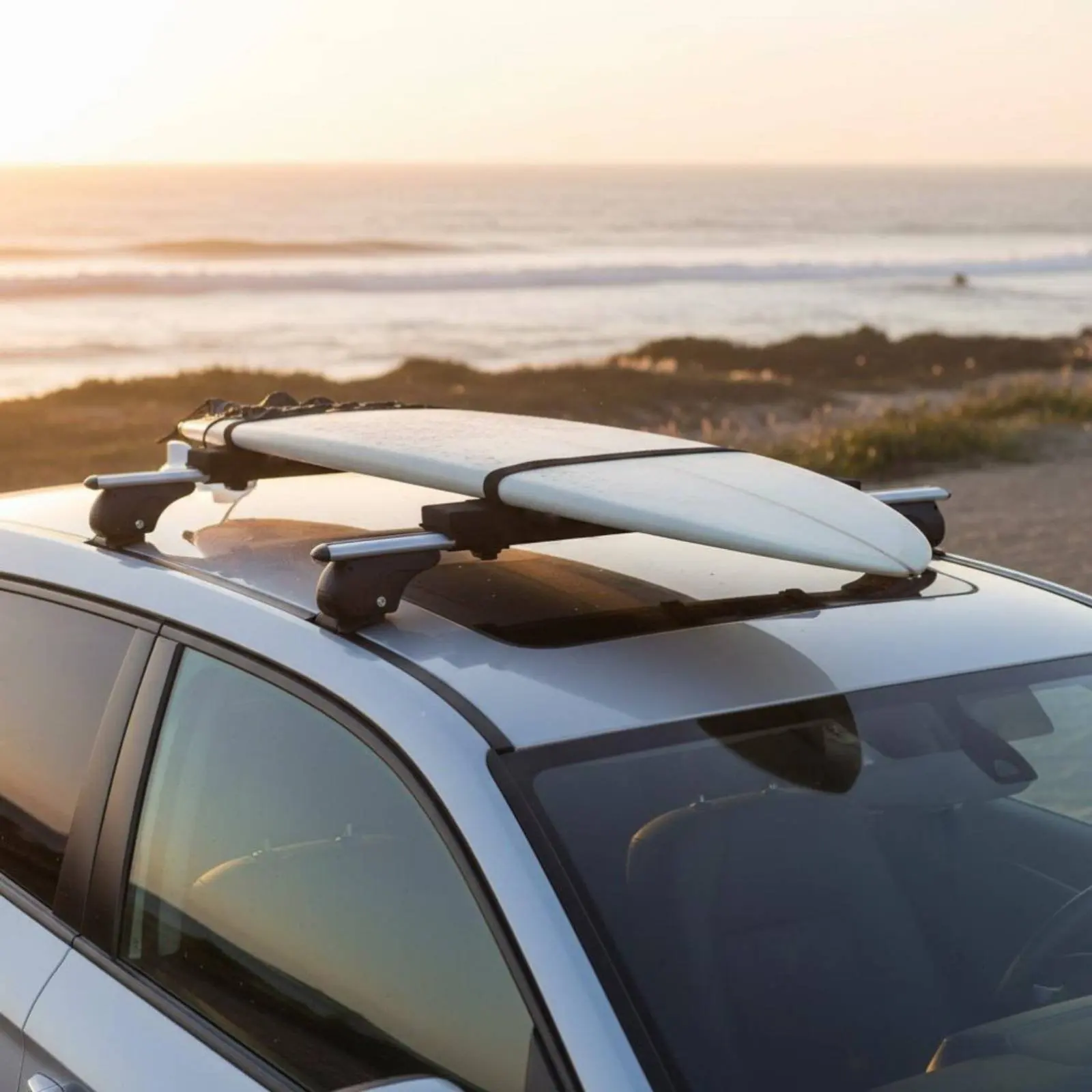 

Soft Roof Rack Pad Shielding Soft Roof Rack Vehicle Accessory Adjustable Straps Non-Slip for Travel