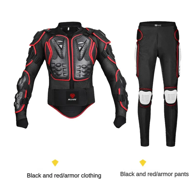 SULAITE Motorcycle Anti Fall Protective Gear Armor Set Outdoor Equipment Back Protection Armor Suit Armor Pants Breathability