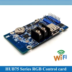 HD-WF2 asíncrono de 768W x 64H píxeles, 2 x HUB75 RGB, pantalla LED pequeña de siete colores, tarjeta de Control WIFI