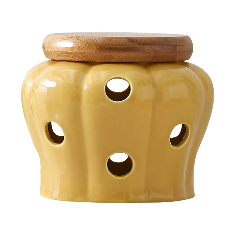 ABWR- Garlic Storage Jar With Lid Hollow Openwork Garlic Head Ginger Chili Pepper Storage Jars Candle Lampshade