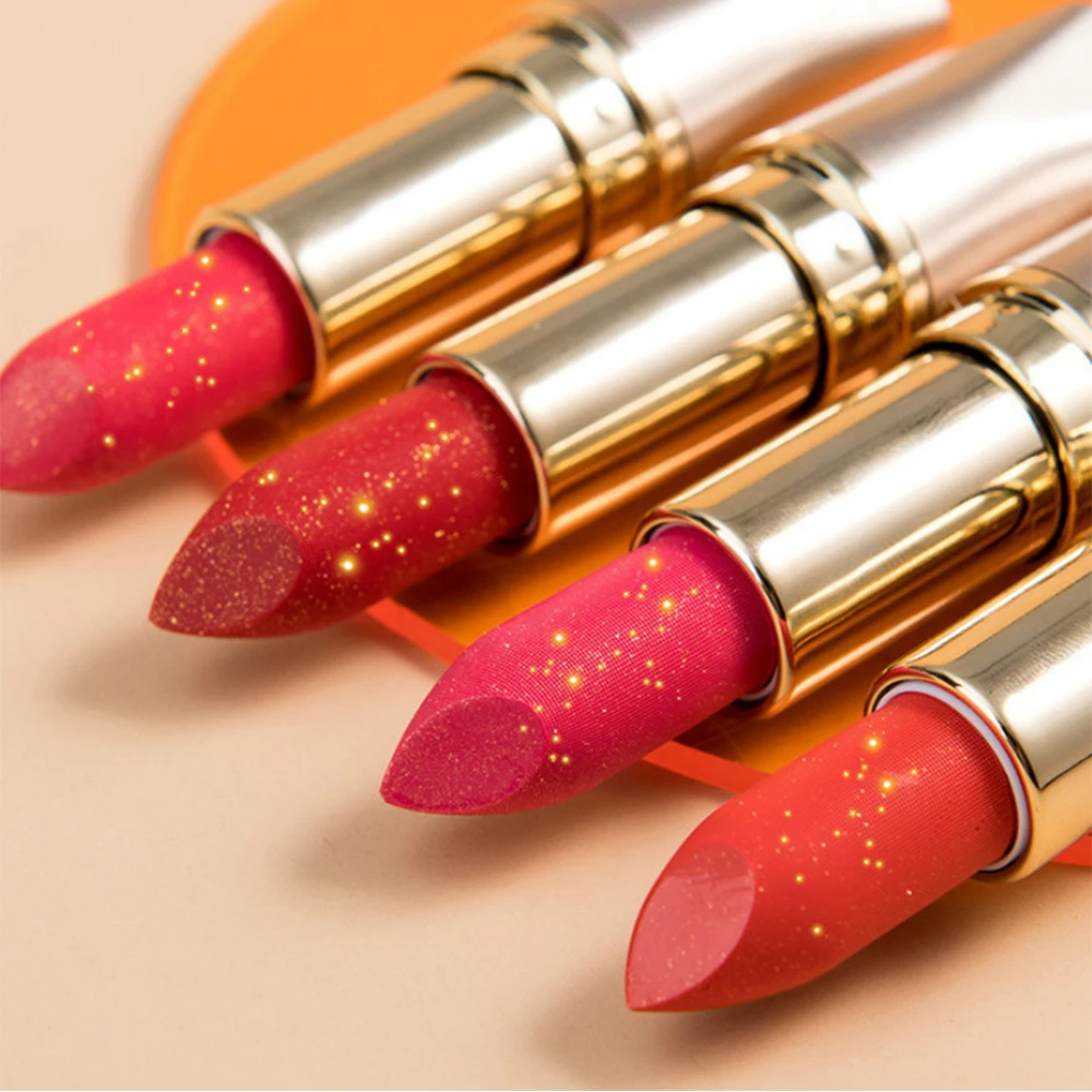 Lipsticks 7 Color Moisturizing Fine Glitter Lipstick Waterproof Long Lasting Makeup Lips Cosmetic